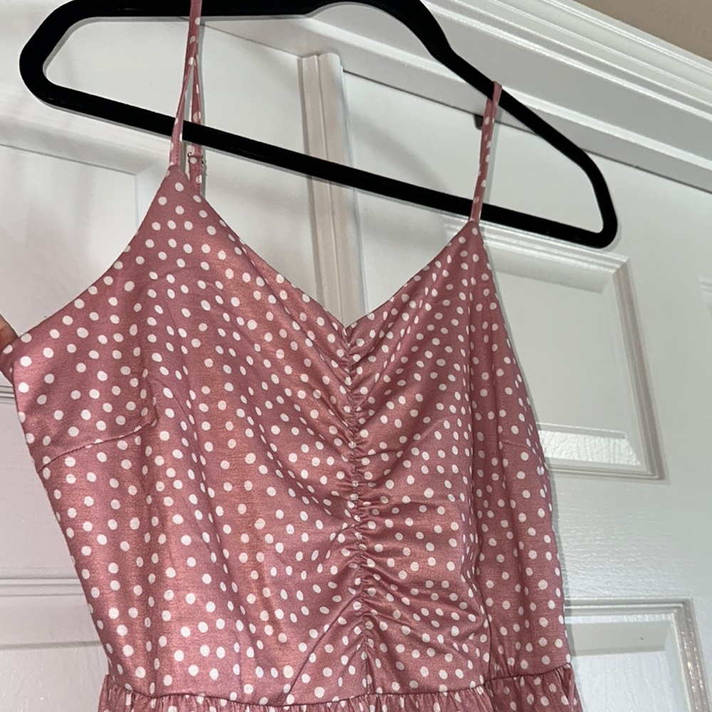 Dusty Rose Polka Dot Midi Dress - Women - Picture 3 of 5